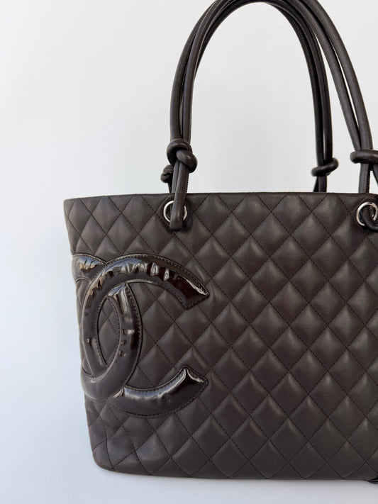 Chanel Cambon Ligne Tote Bag Dark Brown