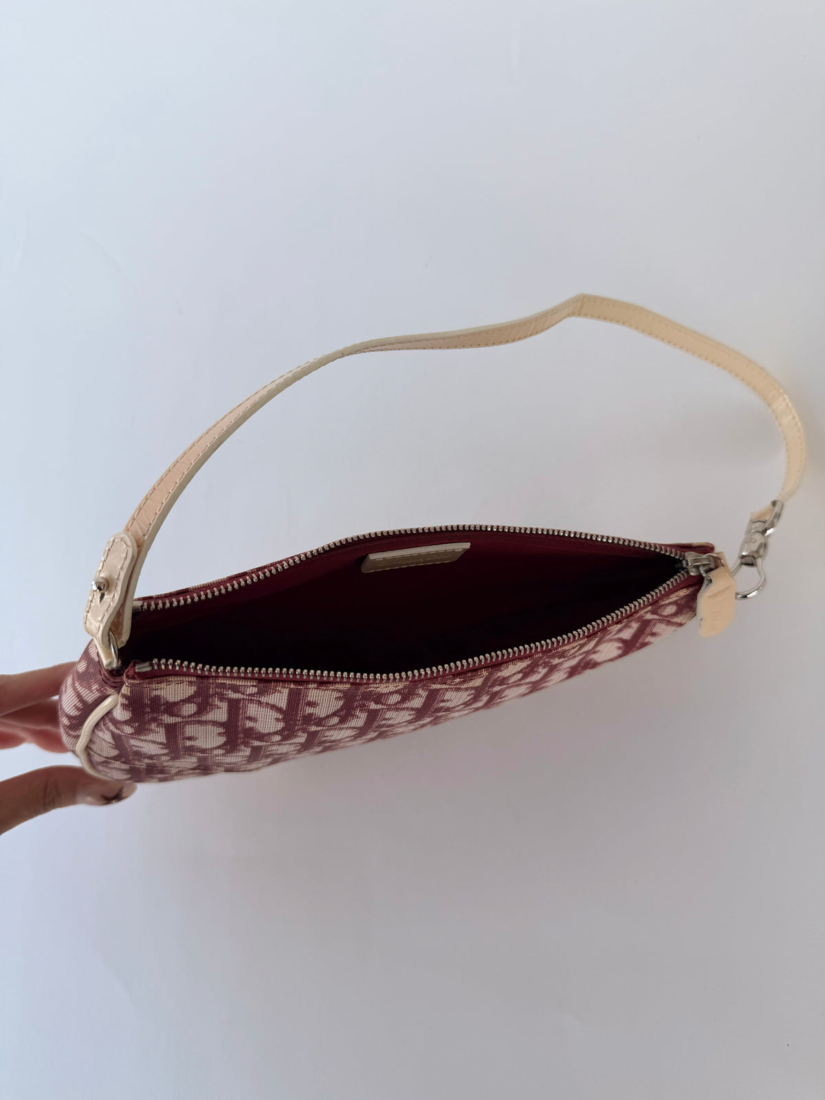 Dior Burgundy Monogram Saddle Bag