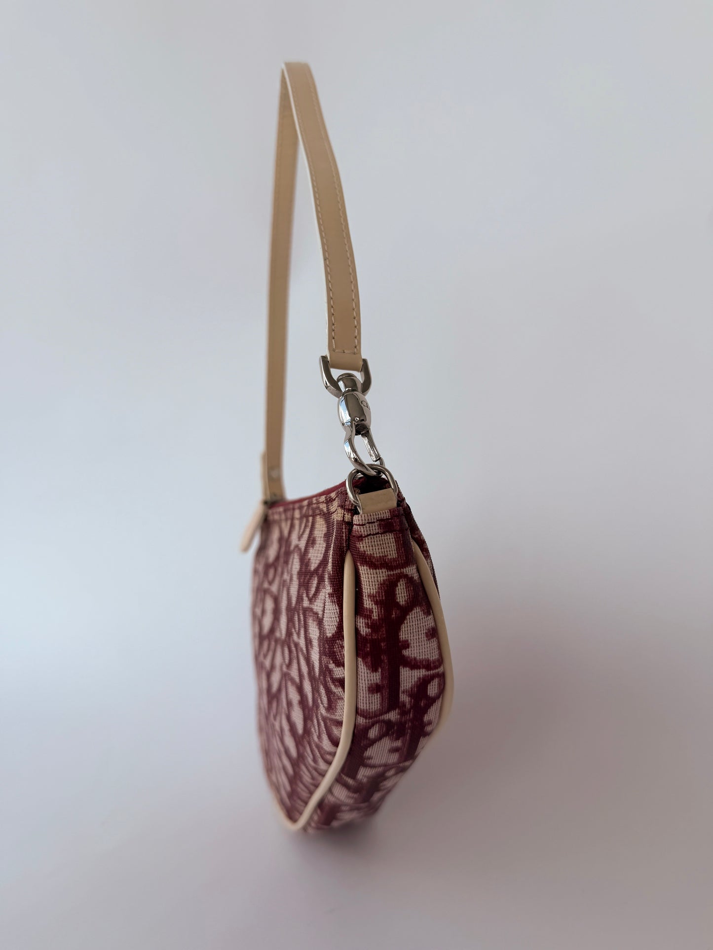 Dior Burgundy Monogram Saddle Bag