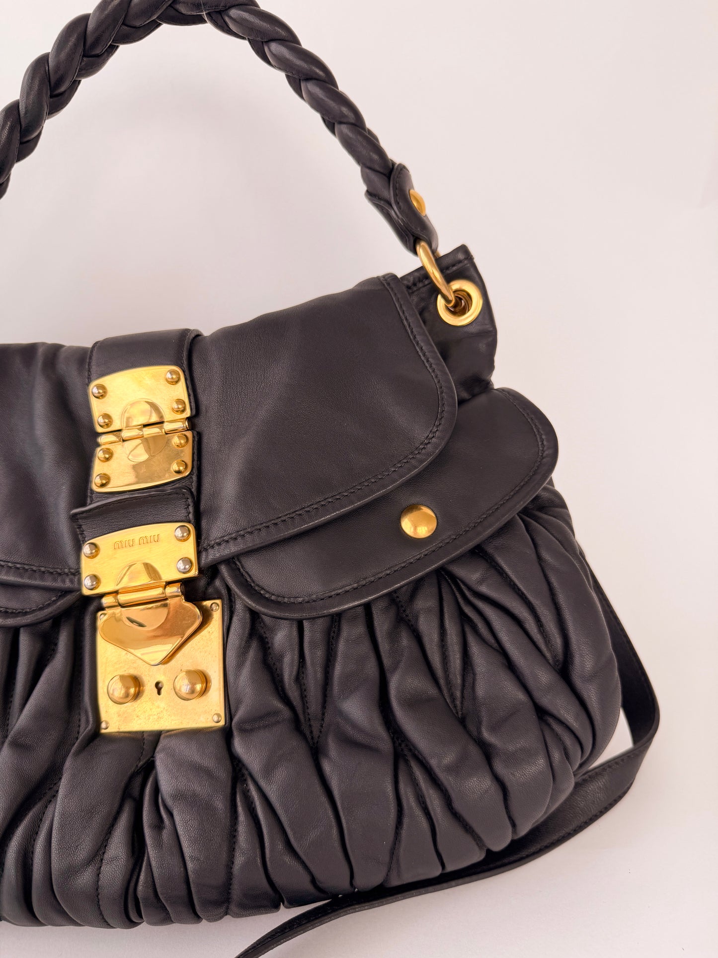 Miu Miu Matelassé Leather Coffer Bag
