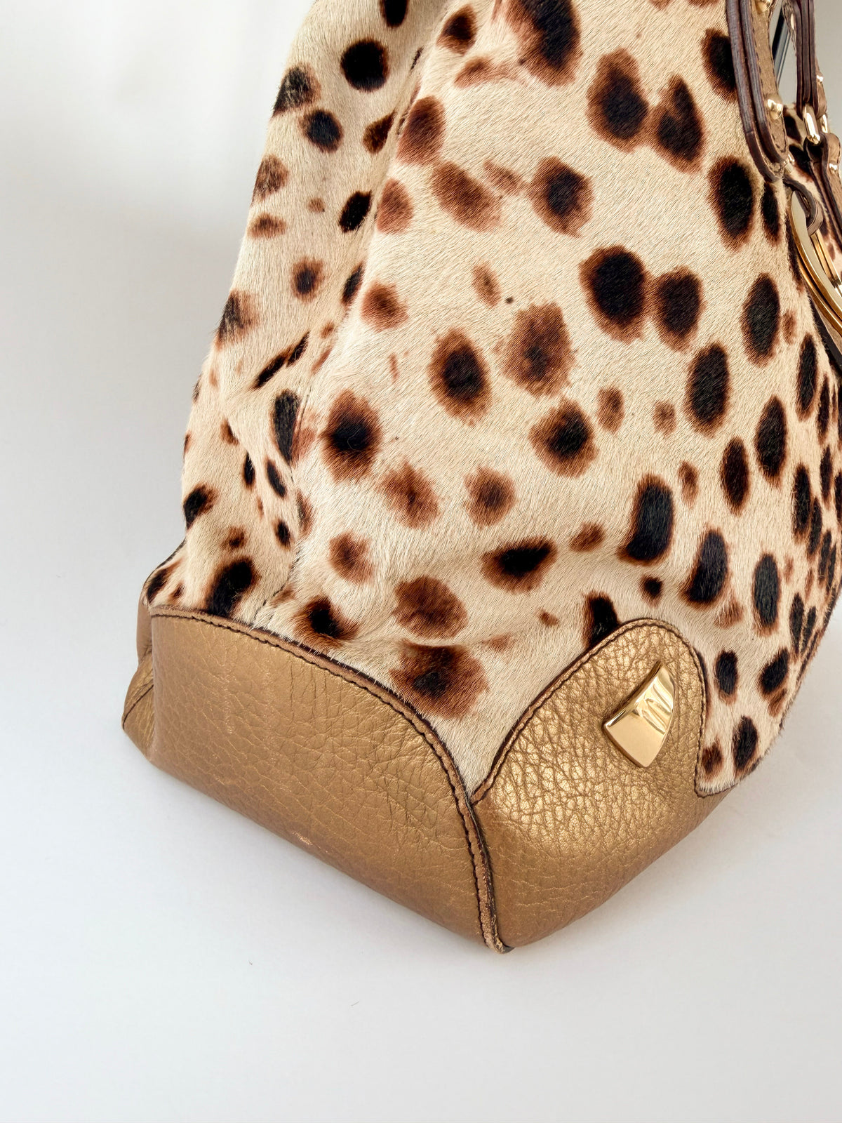 Dolce & Gabbana Ponyhair Leopard Print Shoulder Bag
