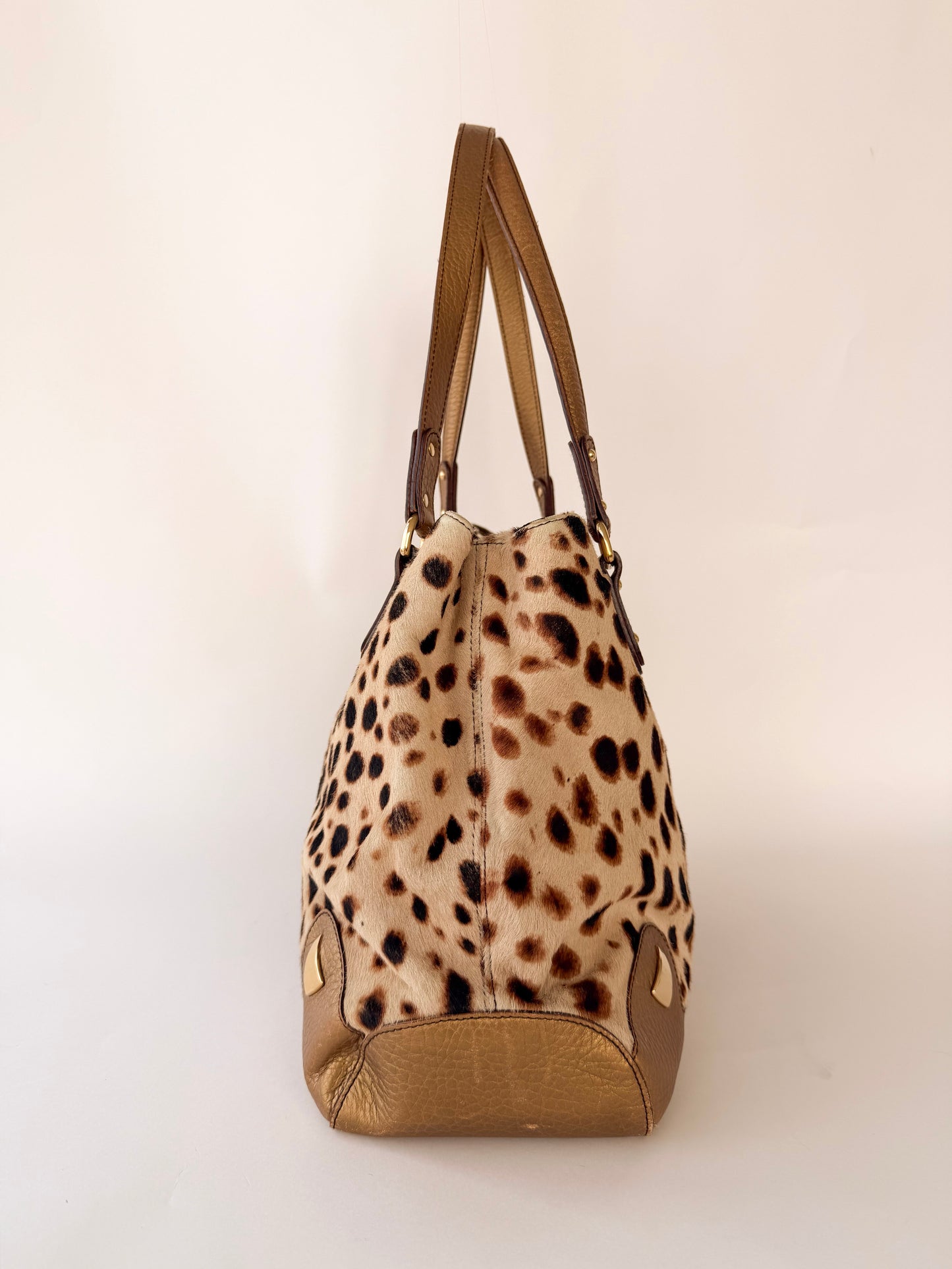 Dolce & Gabbana Ponyhair Leopard Print Shoulder Bag