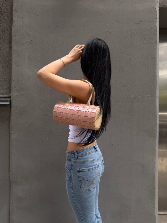 Chanel Pink Lucite Puzzle Barrel Bag