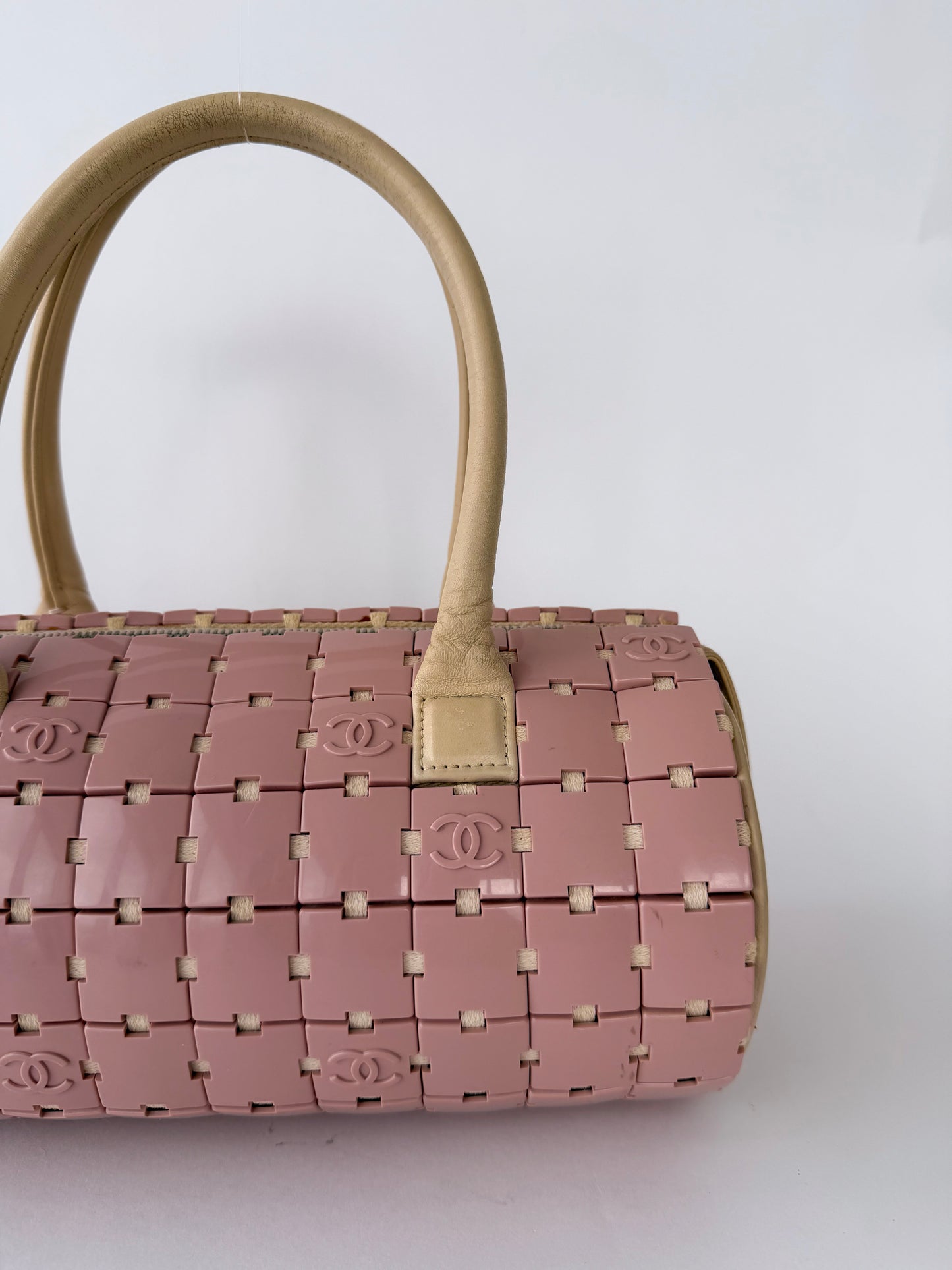 Chanel Pink Lucite Puzzle Barrel Bag
