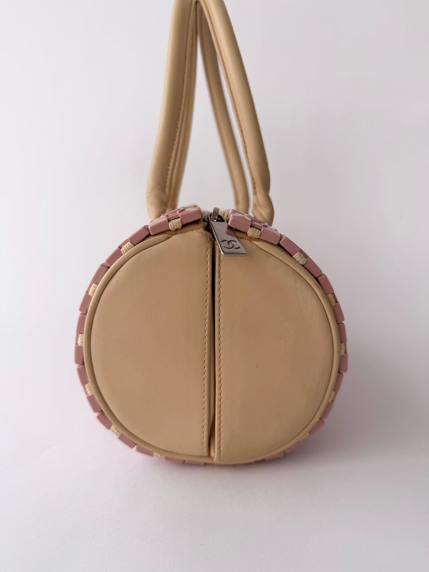 Chanel Pink Lucite Puzzle Barrel Bag