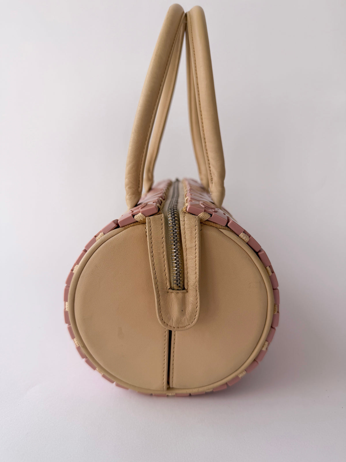 Chanel Pink Lucite Puzzle Barrel Bag