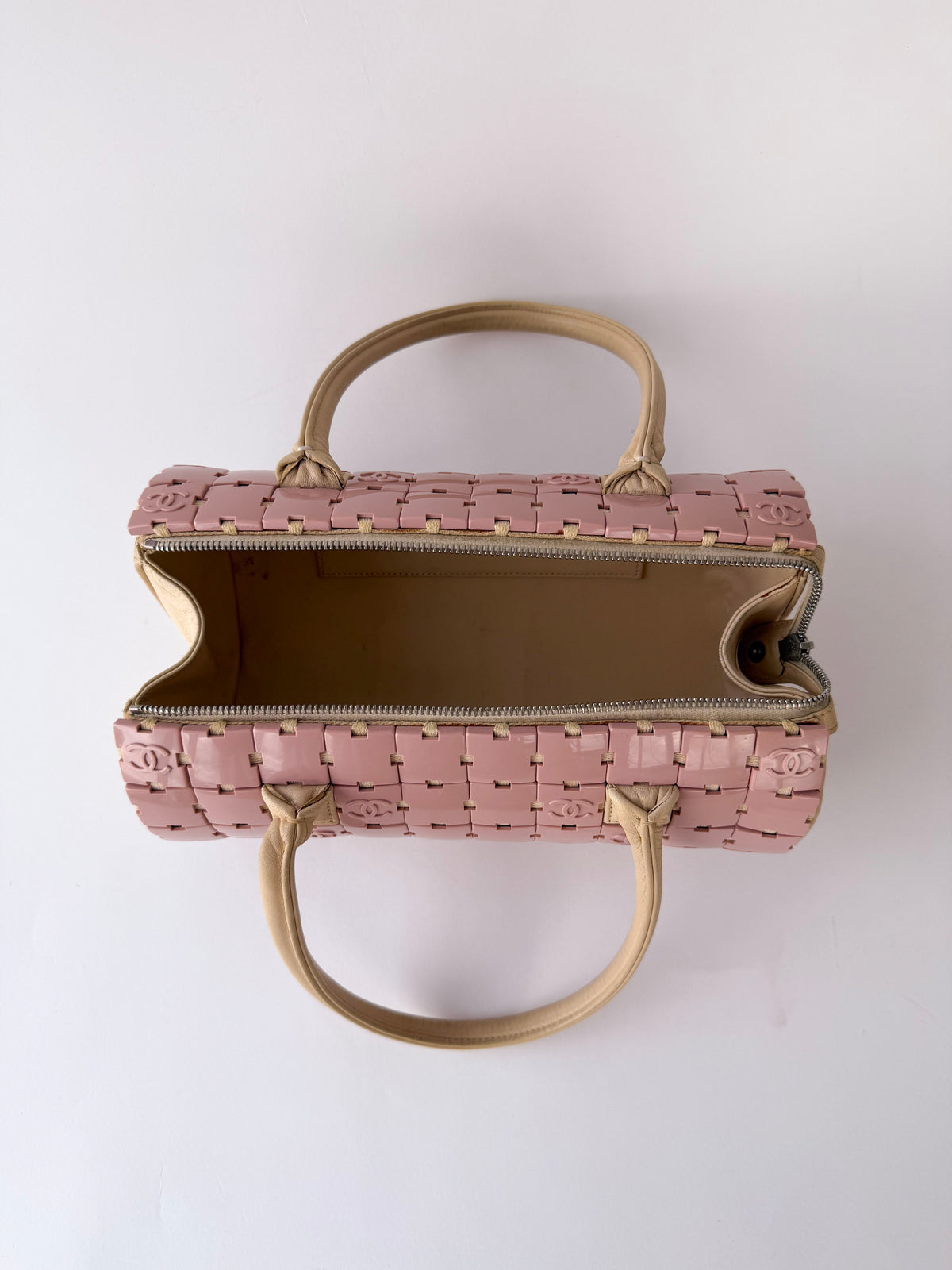 Chanel Pink Lucite Puzzle Barrel Bag