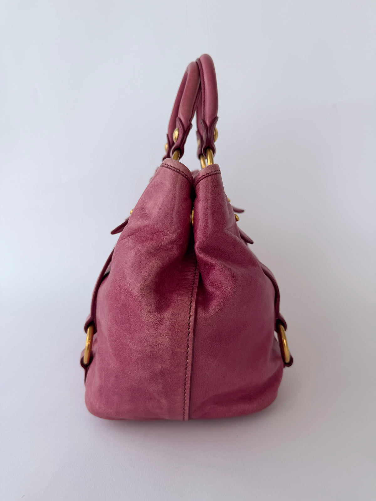 Miu Miu 2-Way Leather Bag Fuchsia Pink