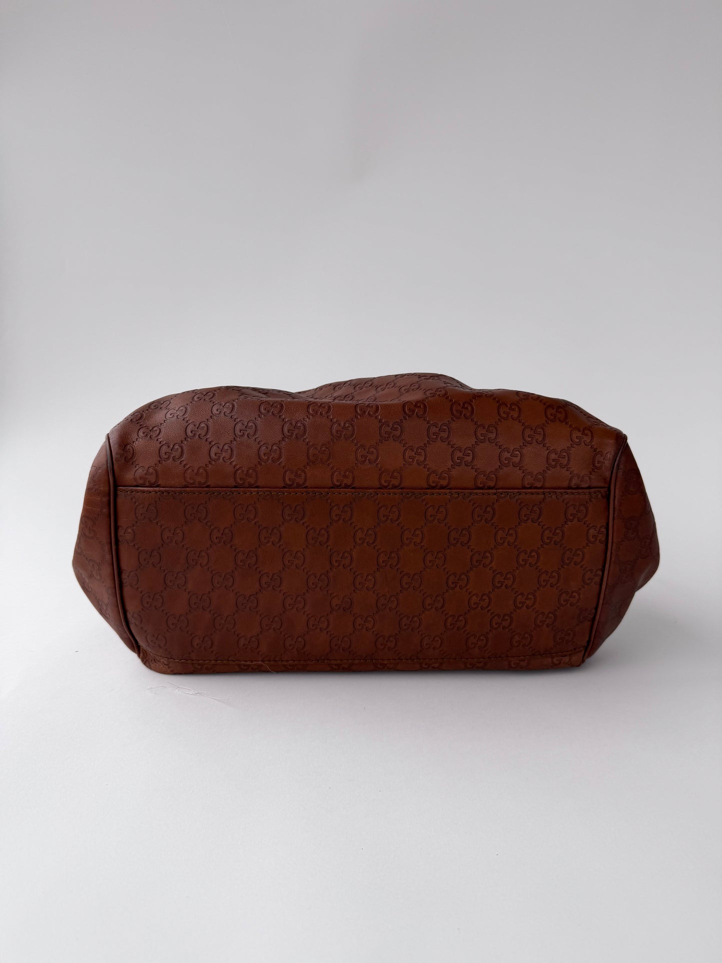 Gucci Sukey Large Guccissima Leather Bag Brown